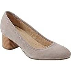 Heels & Pumps Earth Women's Rellia Slip-On Almond Toe Dress Ballet Pumps Light Pink Suede Light Pink Suede