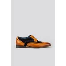 Blue Derby Miles Leather Derby Brogue Dark Navy