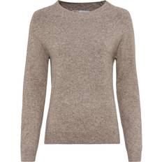 Brown - Elastane/Lycra/Spandex Jumpers Only High Neck Knitted Pullover