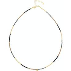 Nuni Copenhagen Halsband Nuni Copenhagen Line Necklace Blackie Förgyllt-Silver Sterling 925