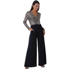 Bronze Jumpsuits & Overalls Roman Sequin Wrap Wide Leg Stretch Jumpsuit Bronze