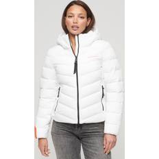 Bianco - Donna Giubbotti Superdry Steppjacke aus Mikrofaser mit Kapuze - Damen