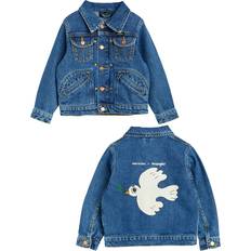 Mini Rodini Giubbotti Mini Rodini Giubbino Blu Bambina in Denim