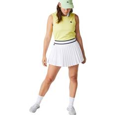 Lacoste Women Skirts Lacoste Women's Pleated Tennis Skirt, White/White-White-Navy Blue