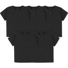 Gerber Baby Toddler 5-Pack Solid Short Sleeve T-Shirts 160 gSM, Black, 5T