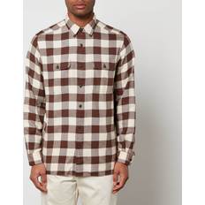 Homme - Polo Vêtements Polo Ralph Lauren Classic Fit Checked Twill Workshirt Winter Cream/Brown Male