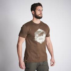 Hunting T-shirts SOLOGNAC Decathlon Country Sport Cotton Short-Sleeved T-Shirt Brown