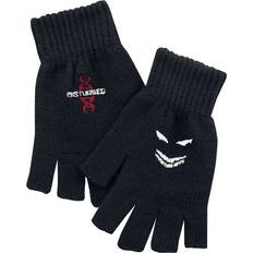 Rojo Guantes Disturbed Smile & Red DNA Fingerless gloves black