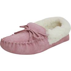 Rosa Innetøfler Eastern Counties Leather Soft Sole Wool Lined Moccasins Pink