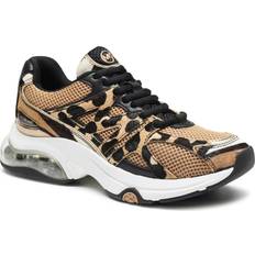 Michael Kors Sneakers Michael Kors MK Kit Extreme Mesh and Leopard Print Calf Hair Trainer Black Combo IT