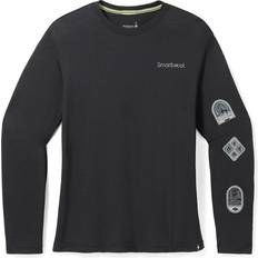 Smartwool Dam T-shirts Smartwool Mens Outdoor Patch Graphic L/S Tee Svart BLACK X-large