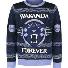 Herre - Julesweaters - Sort Sweatere Black Panther Christmas jumper Wakanda Forever till Herrer multifarvet