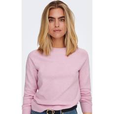 Purple - Women Jumpers Only Rica Life Crew Neck Jumper - Light Pink/Purple