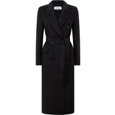 Arla Relaxed Wool Blend Blindseam Belted Coat - Black