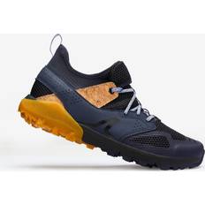 Schnürung Wanderschuhe Nordic Walking Schuhe Herren atmungsaktiv NW 500 dunkelblau grau ocker