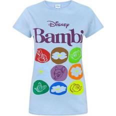 Dame - Vide Overdeler Disney Bambi Motif T-Shirt Blue