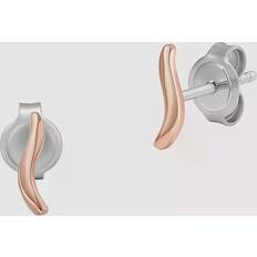 Unisex Earrings Skagen Women's Essential Waves Rose Gold-Tone Stainless Steel Stud Earrings Pink Pink