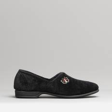 Velour Shoes Mirak Bouquet Classic Ladies Slippers Black Black