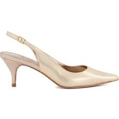 Dune London Pumps Dune London 'Cassino' Leather Strappy Heels Gold