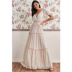 Gold - Long Dresses Goddiva Liquid Sequin Corsage Maxi Gold