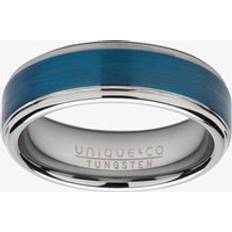 Men Rings Unique Mens Blue Tungsten 7mm Ring TUR-123-62 Two Colour