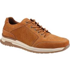 Hush Puppies Mens Joseph Lace Leather Trainers Tan