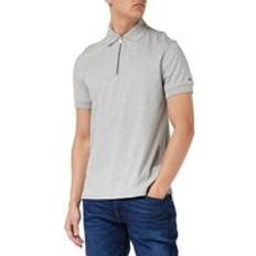 Tommy Hilfiger Grey Polo Shirts Tommy Hilfiger Men DC Interlock Short-Sleeve Polo Shirt Slim Fit, Grey Light Grey Heather