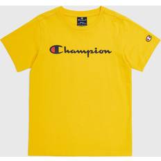 Champion T-Shirts Champion Buttercup Yellow Jungen-T-Shirt mit großem Logo-Schriftzug