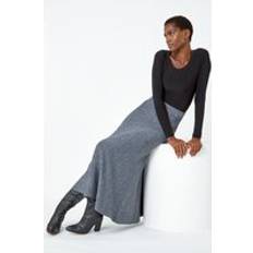 Roman Knitted Midi Stretch Skirt in Grey