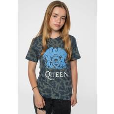 Recycled Materials T-shirts Queen Kids Blue Crest Dye Wash Tee Black 9-10 Years