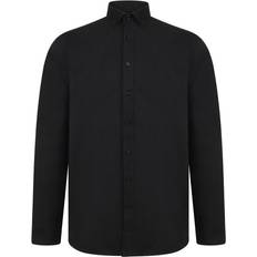 Henbury Modern Long Sleeve Oxford Shirt Black