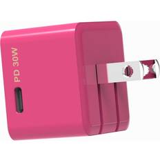 Rapidx 30W USB C Wall Charger, RapidX Type C Fast Charger Block for iPhone 14 13 12 Pro and Pro Max, iPad, Galaxy, Compact and Foldable Cable not Included Pink