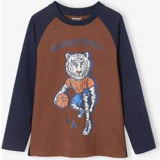 Brown T-shirts Vertbaudet Jungen Sport-Shirt, Basketballer braun