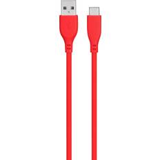 USB-A USB-C-kabel 2m röd