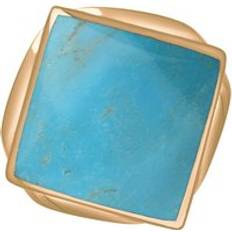 S Rings C. W. Sellors 18ct Rose Gold Turquoise Hallmark Rhombus Ring Gold