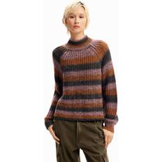 Pull en tricot - Rouge Pulls Desigual Pull Maille Rayures Femme - Multicolore