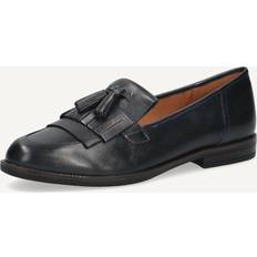 Caprice Loafers Caprice Lederslipper, blau, aus Leder mit Blockabsatz, Gr