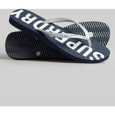 Blau - Damen Flip-Flops Superdry Sandalette Dunkelblau Flacher Absatz für Damen