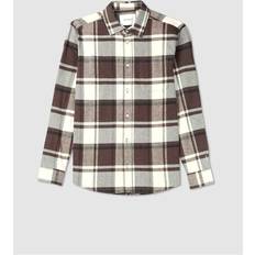 Natural Shirts Les Deux Jeremy Flannel Shirt In Dusty Teak/Ivory Clothing: