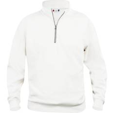 Basic Half Zip Sweatshirt - White