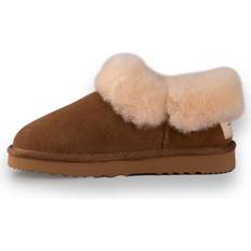 Suede - Unisex Slippers AUS WOOLI AUSTRALIA Sheepskin Traditional Ankle Slippers Tan