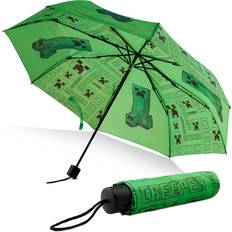 Minecraft Minecraft Umbrella Kids Clear Dome Folding Umbrella Boys and Girls Travel Telescopic Stick Umbrella Windproof Strong Transparent Umbrella Lightweight Travel Anti-UV Umbrella Green