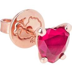 Dodo Ruby Heart Stud Earring - Rose Gold