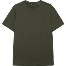 Man - Natural T-shirts Knowledge Cotton Apparel T-shirt - Olive Green/Dark Green