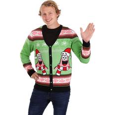 Negro Cárdigans Adult Spongebob Patrick Ugly Christmas Cardigan