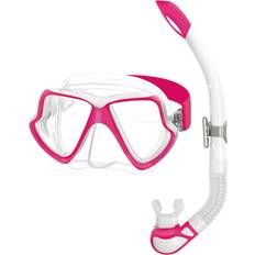 Set da snorkeling saldi Mares Aquazone Combo Wahoo Neon, Combo bestehend aus Maske und Schnorchel Erwachsene – Unisex, Pink/Weiß Trasparent