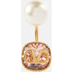 Valentino Earrings Valentino VLogo faux pearl and crystal single earring multicoloured One fits all