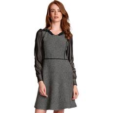 VIVE Vive Maria Cottage Girl Damen A-Linien-Kleid grau meliert/schwarz Mehrfarbig