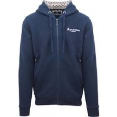 Aquascutum Jumpers Aquascutum Classic Embossed Signature Logo Navy Blue Zip-Up Hoodie
