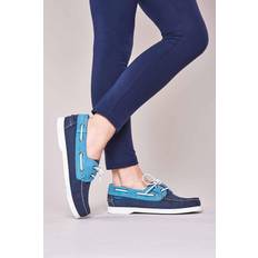 Azul - Mujer Zapatos náuticos Moshulu Ladies Blue Nubuck Boat Shoes Moshulu